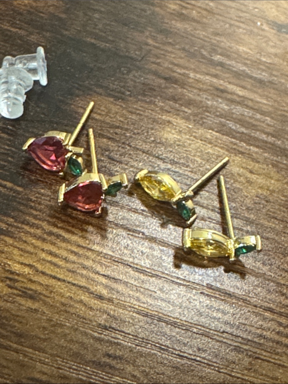Cute Fruit Stud Earrings. Apple and Lemon